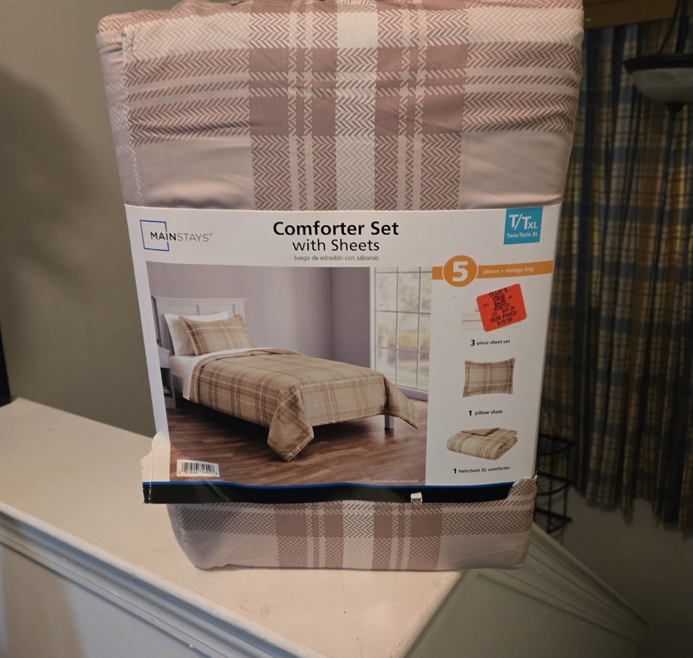 Mainstays Beige Comforter Set with Sheets
